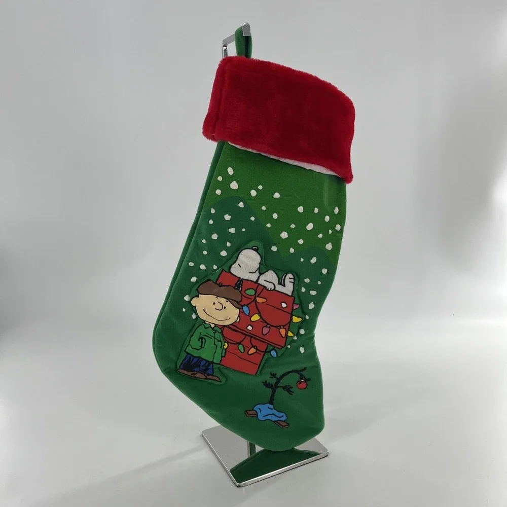 Vintage Felt Kurt Adler Christmas Stocking Peanuts Charlie Brown Snoopy Applique